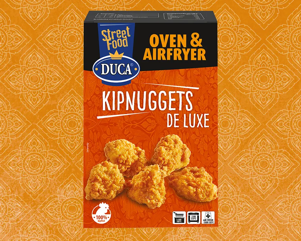 Our Chicken Nuggets De Luxe are made from 100% chicken breast, hand-cut and breaded.