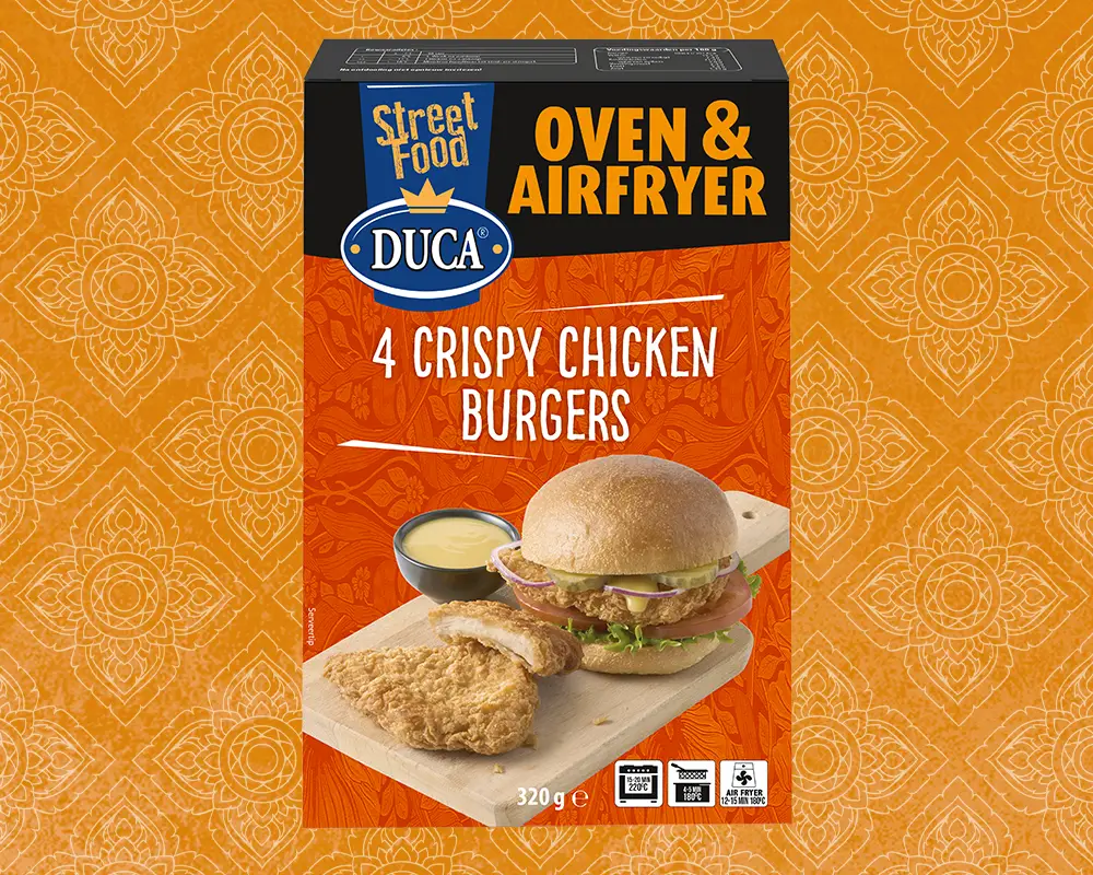Our Crispy Chicken Burgers are deliciously crunchy with a tender chicken fillet base.